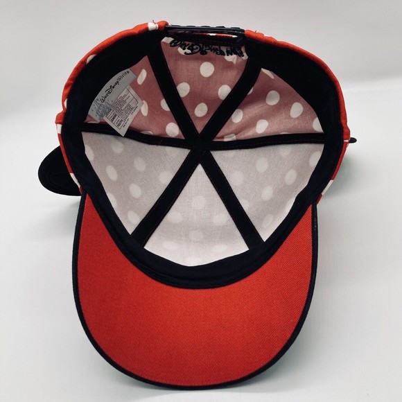Walt Disney World Youth Size Minnie Mouse Ears Hat Black Red White Polka Dots - Picture 6 of 9